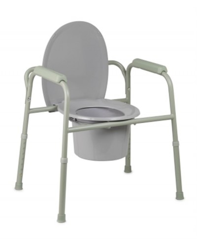 Commode Chair McKesson Fixed Arm Steel Frame Back Bar 16 to 21-3/4 Inch Height 4pcs./Case
